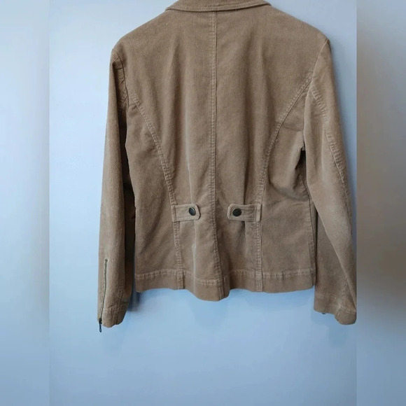 Sahalie women's size S tan corduroy zip up jacket with pockets - Picture 3 of 8